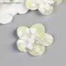Набор бумажных лепестков "Пятилистник с принтом", Салатовые цветы, 10 шт d-35 мм