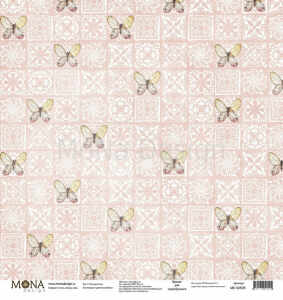 Лист "Розовая стена", коллекция "Цветочное бохо", 30,5 * 30,5 см