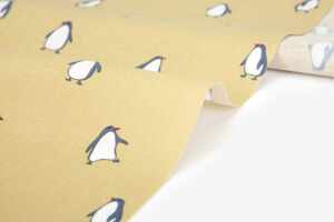 Пингвины на желтом. 100% Хлопок, 38*45 см.