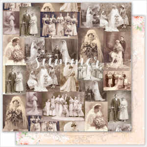 Лист двусторонней бумаги "Vintage wedding", коллекция "Vintage wedding", 190 гр, 30,5*30,5 см